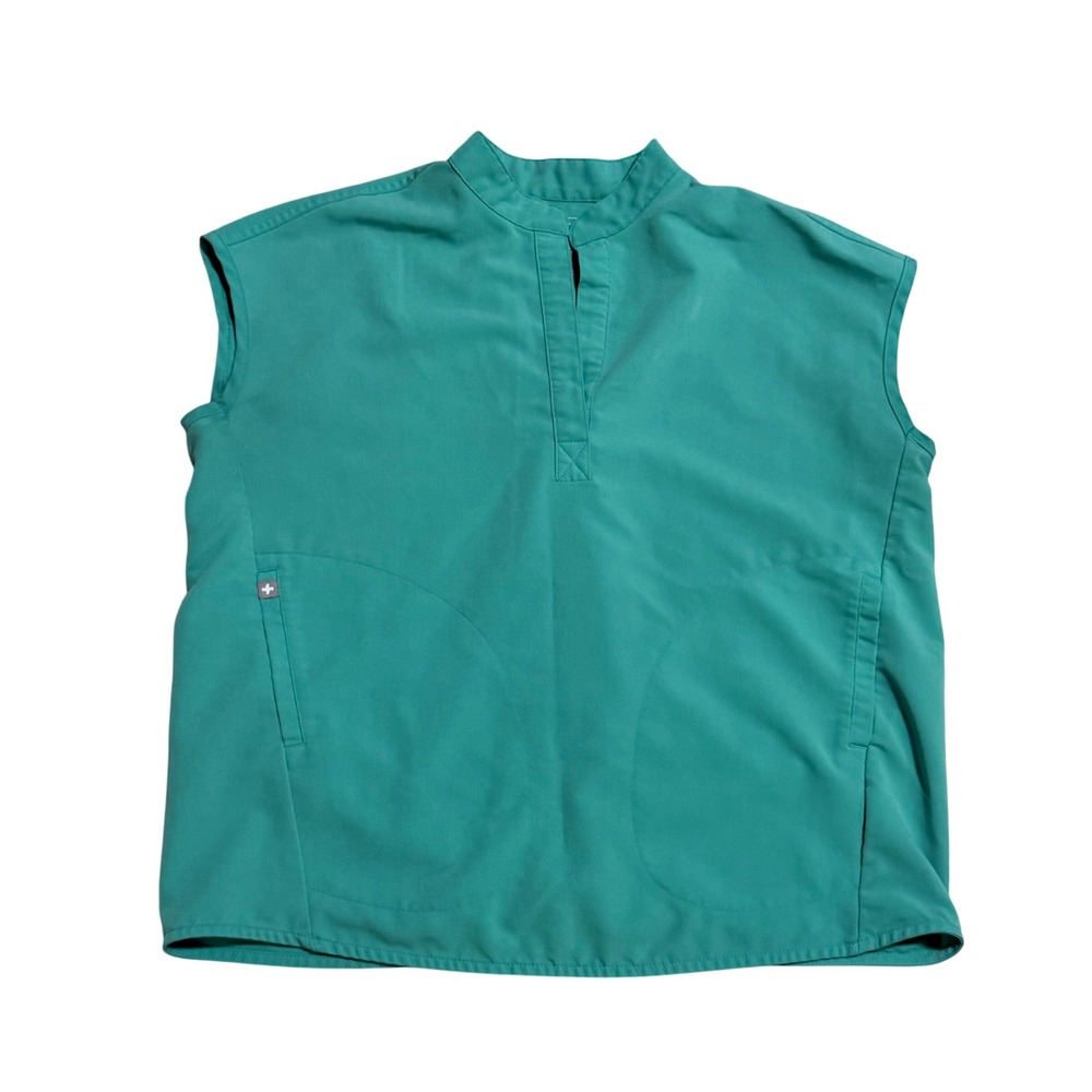 FIGS Surgical Green Rafaela Sleeveless Scrub Top sz XXS Loose fit Nurse Lightwt